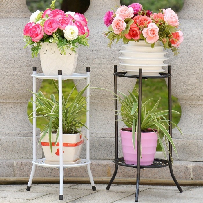 2 Tier Flower Rack Flower Pot Plant Stand 0146