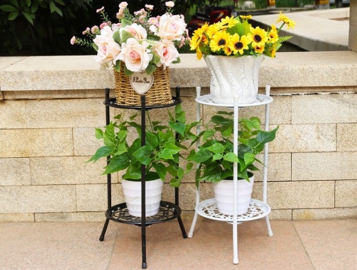 2 Tier Flower Rack Flower Pot Plant Stand 0146