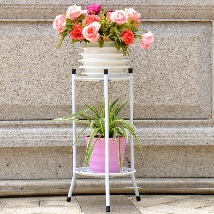 2 Tier Flower Rack Flower Pot Plant Stand 0146