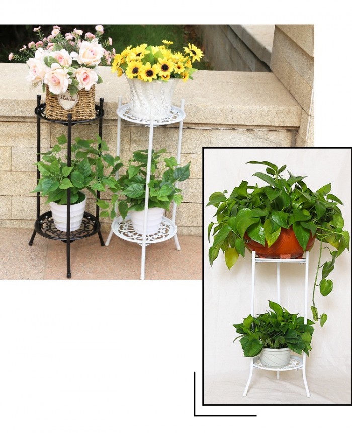 2 Tier Flower Rack Flower Pot Plant Stand 0146