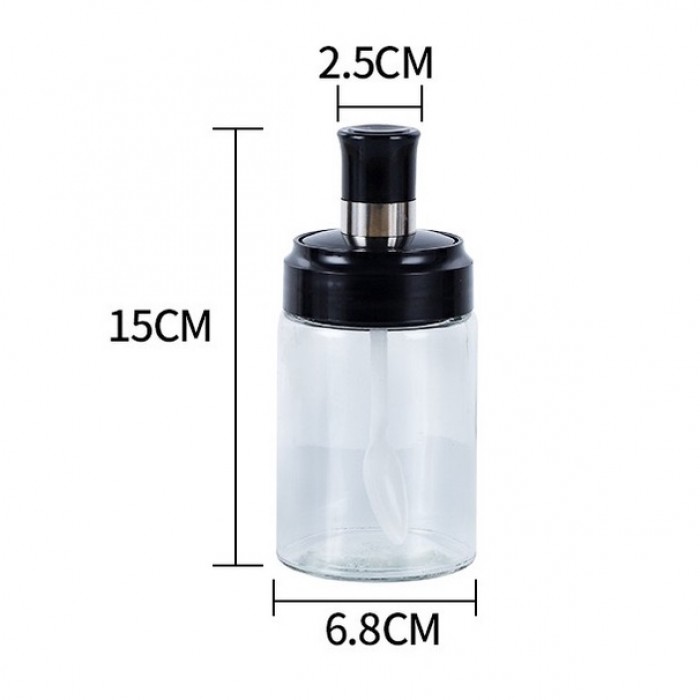 Glass Spice Bottle Seasoning Jar Dispenser 1603 Balang Kaca Glass Jar Balang Rempah Spices Jar