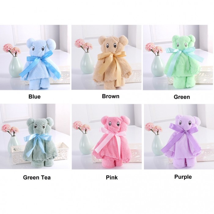 High Absorbent Coral Velvet Bear FaceTowel Wedding Gift Kindergarden School Kids Prizes Event