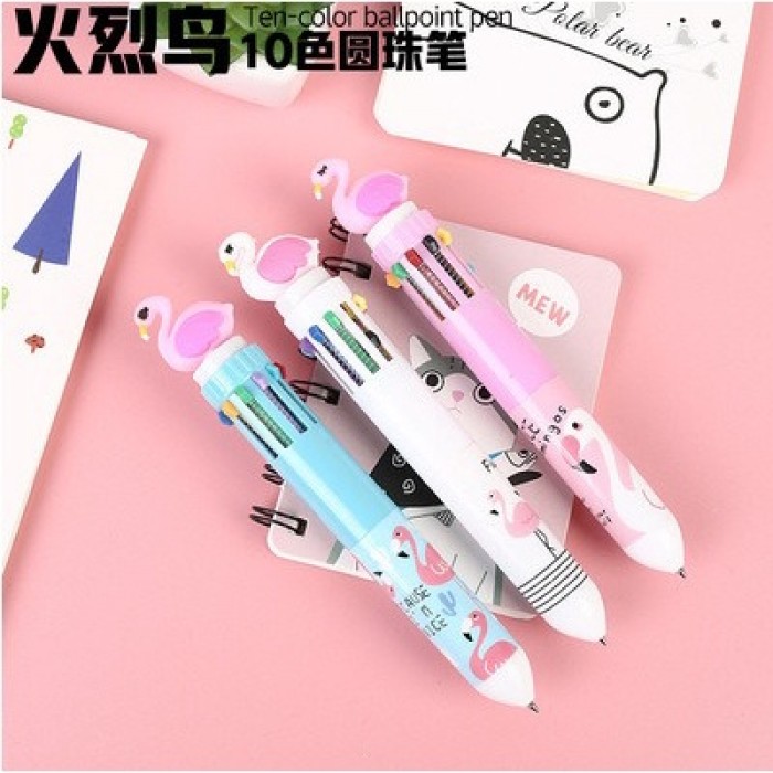 10 Color Unicorn Dinosaur Cute Carton Kid Children Press Ink Ballpoint Pen Multicolor 4083