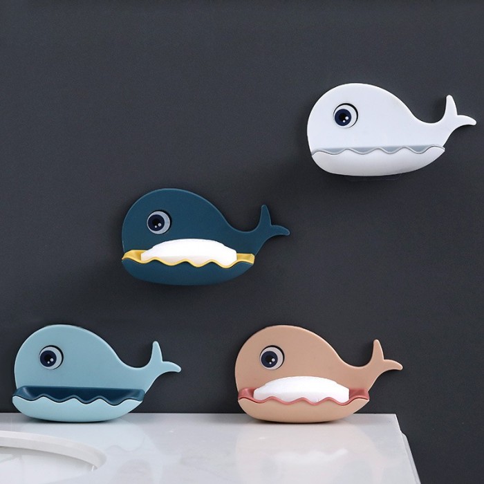 Whale Soap Box Cute Carton Bathroom Case Holder 1252