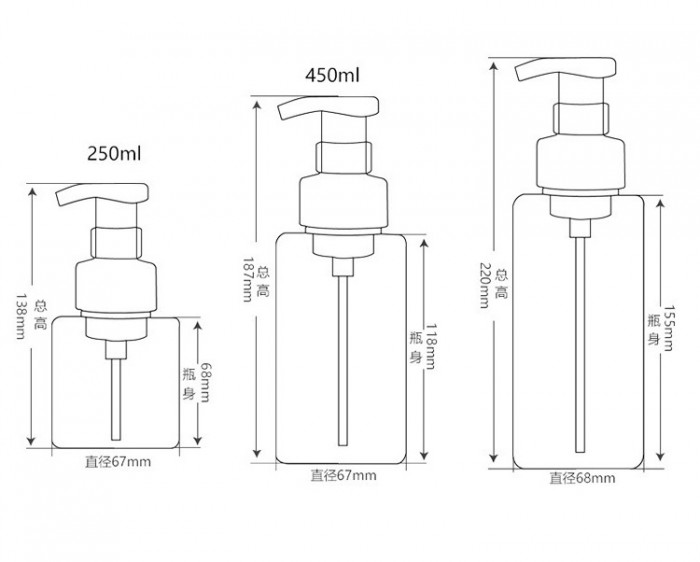 450ML Mousse Foam Soap Dispenser Bottle 1188