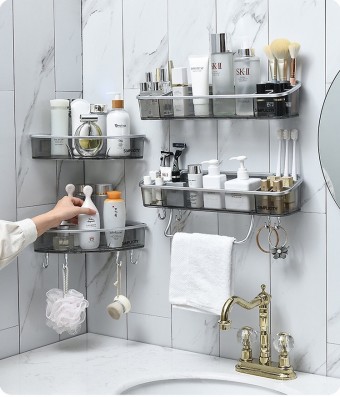 Bathroom Storage Shelf Rack No Punch Hole Toilet Kitchen Storage 1258/1259 Bathroom Organizer
