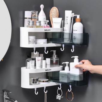 Bathroom Rotatable Storage Shelf Rack No Punch Hole Toilet Kitchen Storage 1260 Shelf Bathroom