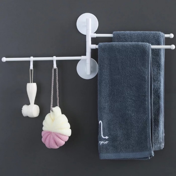 3/6 Pole Bathroom Kitchen Rotate Towel Rack Hanger No Nail Punch Free 1261/1262 Cloth Rack Han