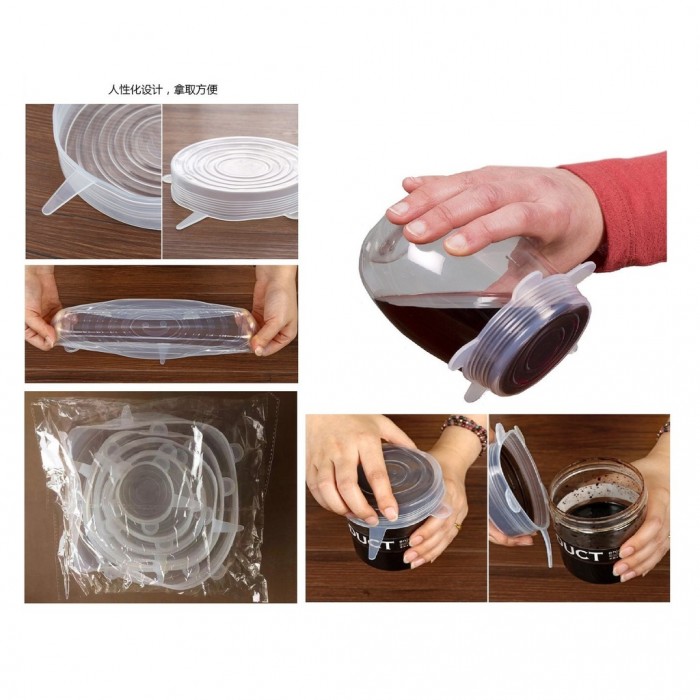 6Pcs Reusable Silicone Sealing Lids 1167