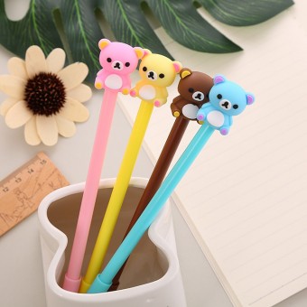 Bear Carton Animal Ball Point Cute Pen Stationery Children Student Prize Gift 4113 Alat Tulis