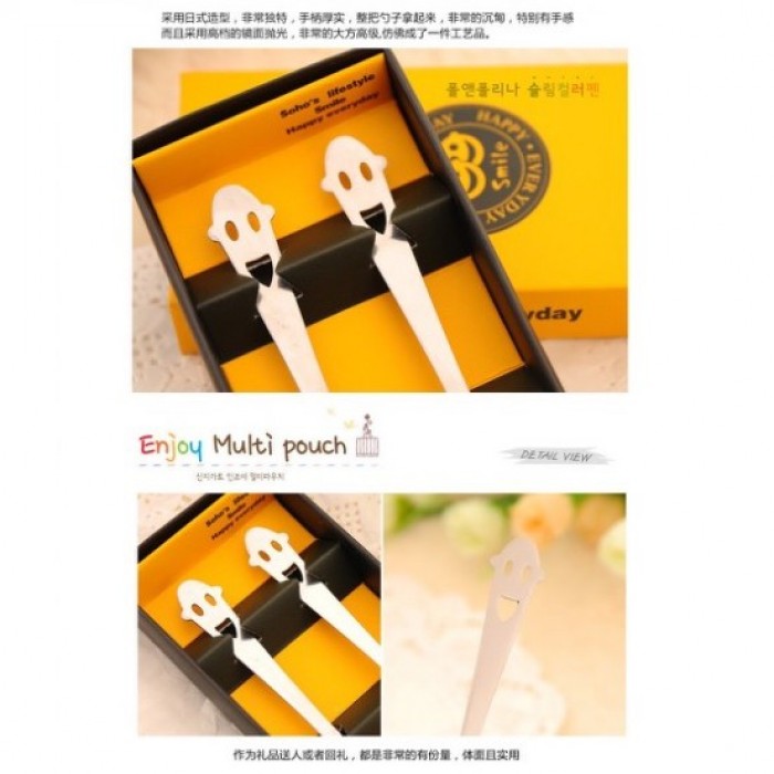 2 Pcs Set Spoon Fork Door Gift 4055 Set Sudu Garfu Spoon Gift Set Spoon Fork Set Cutlery Set C