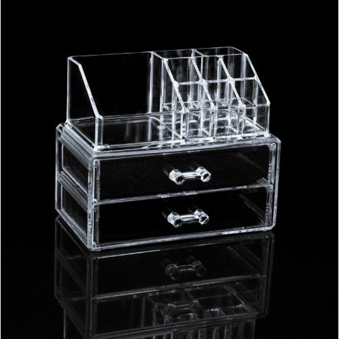 2 Drawers Acrylic Cosmetic Makeup Storage Organizer 1063