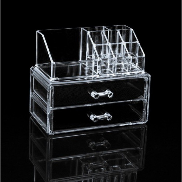 2 Drawers Acrylic Cosmetic Makeup Storage Organizer 1063