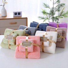 ASOTV 2 Pcs High Absorbent Coral Velvet Bath and Face Towel 2012 Towel Bath Towel Tuala Muka Face To