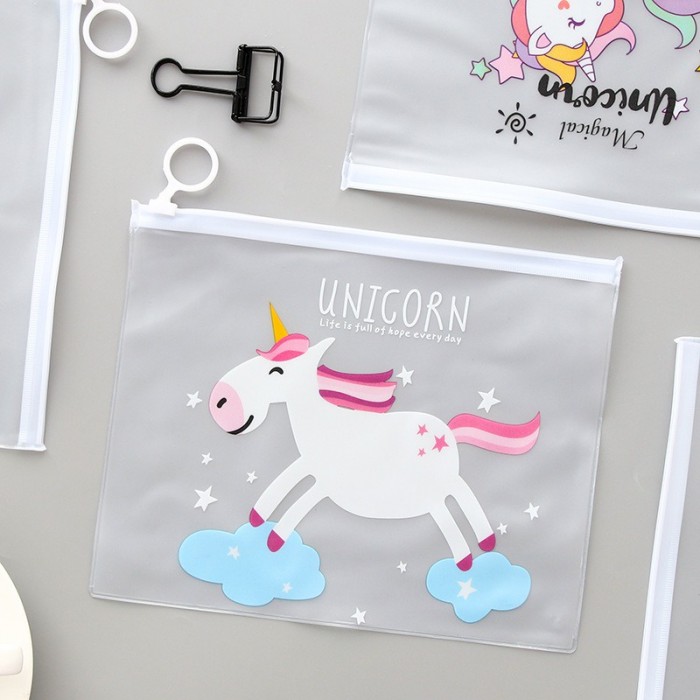 Unicorn Pencil Case Stationery Drawing Pen Travel Makeup Cosmetic Bag Zip Lock Storage Bag 408