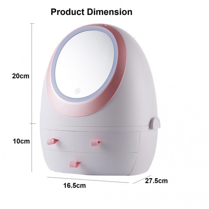 LED Makeup Mirror & Cosmetic Storage  Box 0200