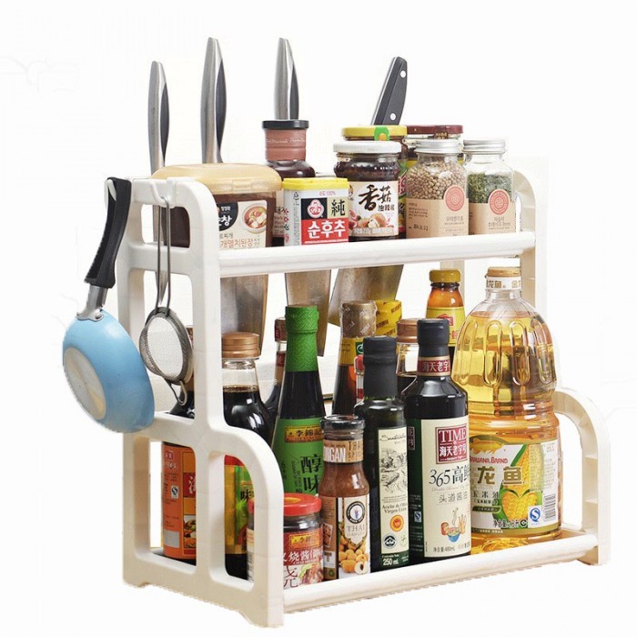 2 Tier Kitchen Organizer Spice Storage Rack 0037