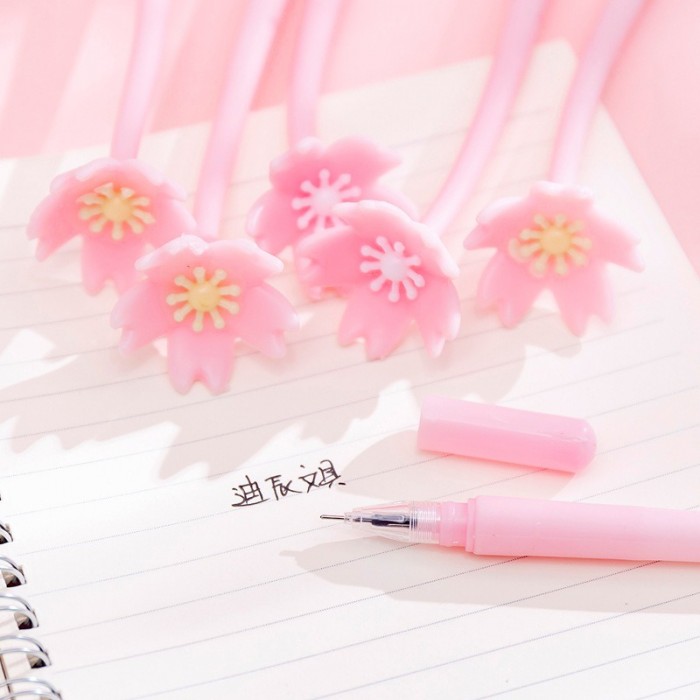 Korean Creative Cherry Blossom Flower Pen Kid Children Student Office 4087