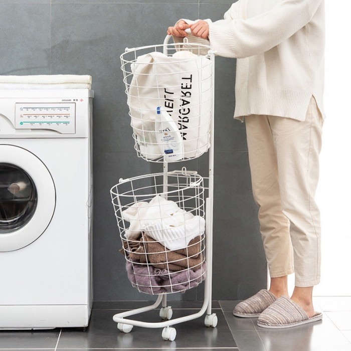 3 Tier Laundry Basket with Wheels 0134