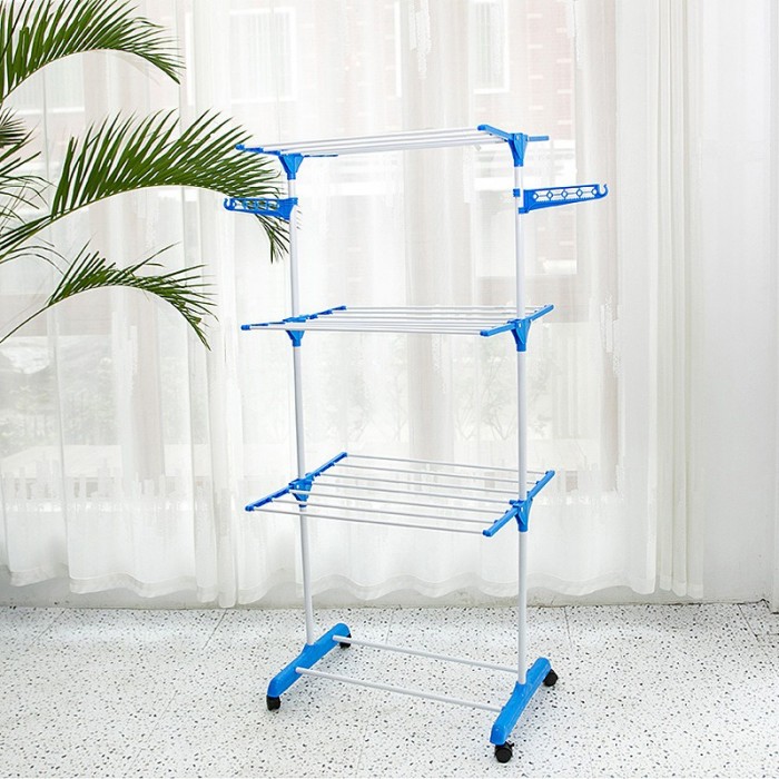 3 Tier Foldable Clothes Drying Rack  (74x45x165) 0178 Cloth Rack Drying Rack Penyidai Baju Rak