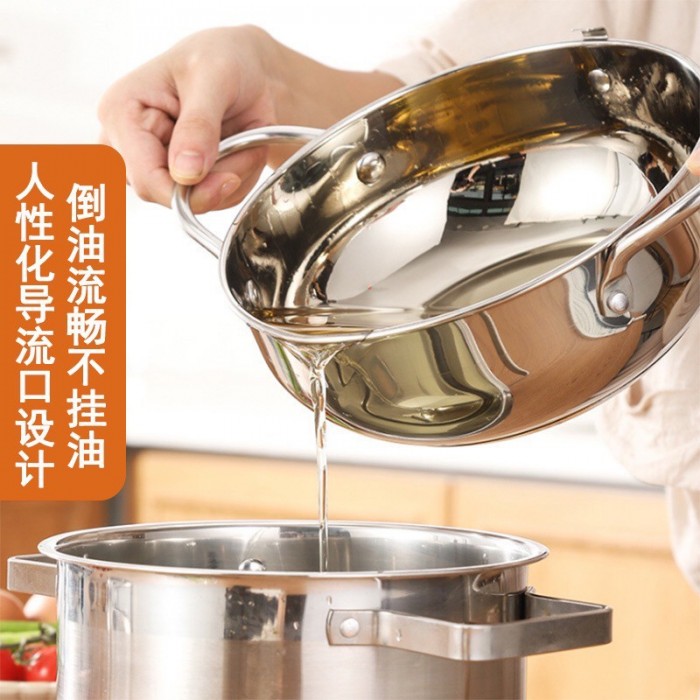 3.4L Large Tempura Deep Fryer Pot Japanese Stainless Steel Frying Pot with Thermometer  1215