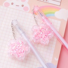 Creative Quicksand Sequin Cherry Pendant Flower Pen Kid Children Student Office 4086