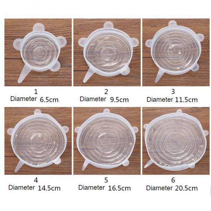 6Pcs Reusable Silicone Sealing Lids 1167