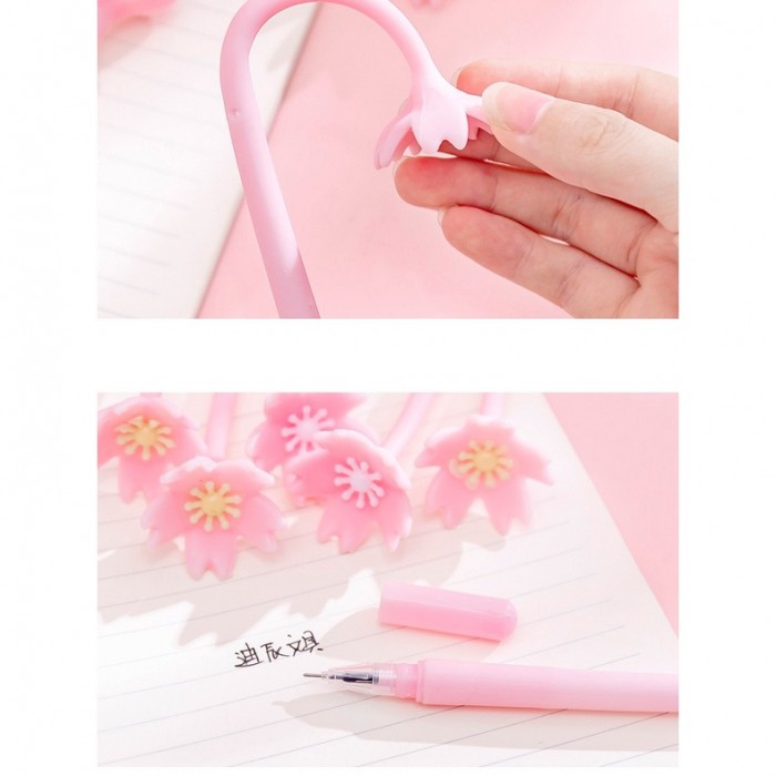 Korean Creative Cherry Blossom Flower Pen Kid Children Student Office 4087
