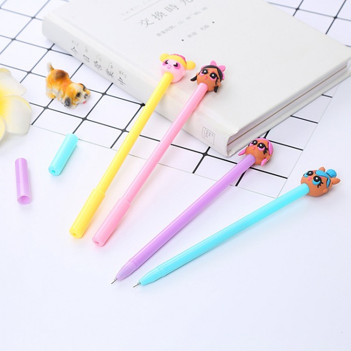 Cute Doll Ball Point Pen School Kid Children Student Pen 4093