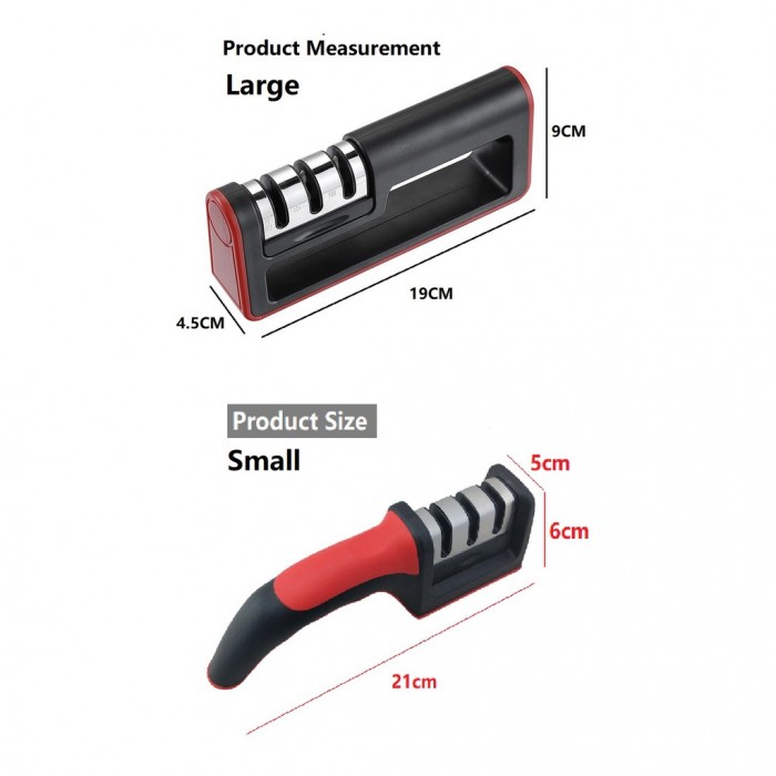 3 Stage Pro Knife Small Sharpener Alat Pengasah Pisau Anti Slip Base 1246