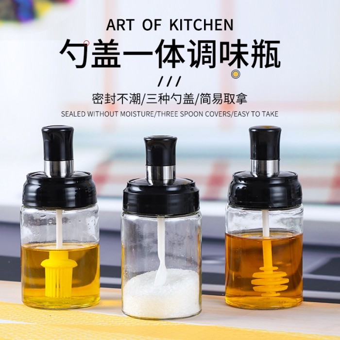 Glass Spice Bottle Seasoning Jar Dispenser 1603 Balang Kaca Glass Jar Balang Rempah Spices Jar