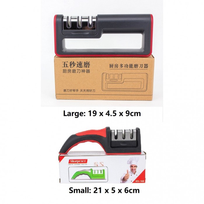 3 Stage Pro Knife Small Sharpener Alat Pengasah Pisau Anti Slip Base 1246