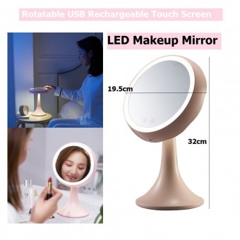 LED Makeup Mirror Rotable Touch Screen 2 In 1 Table Lamp 1062