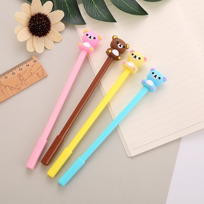 Bear Carton Animal Ball Point Cute Pen Stationery Children Student Prize Gift 4113 Alat Tulis