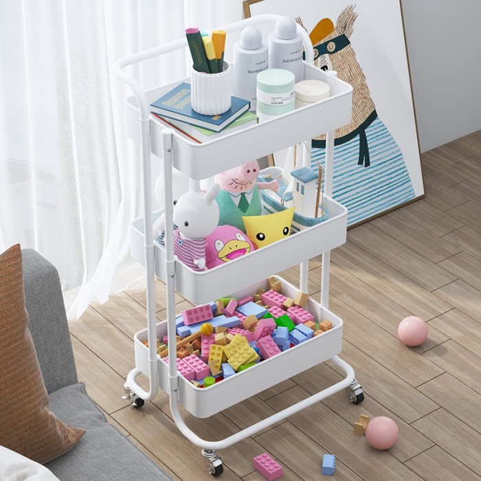 3 Tier Trolley Storage Rack Multi Function Kitchen Office with Wheels 0165