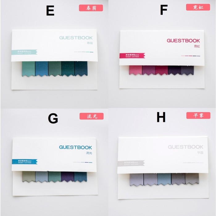 Gradiant Color Sticky Note Pad Index Guest Book Office School Student Business 4078