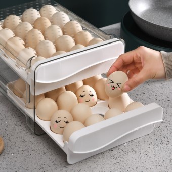 40 Grid Egg Storage Box Double Layer Drawer Type 0261 Egg Storage Box Egg Storage Bekas Telur