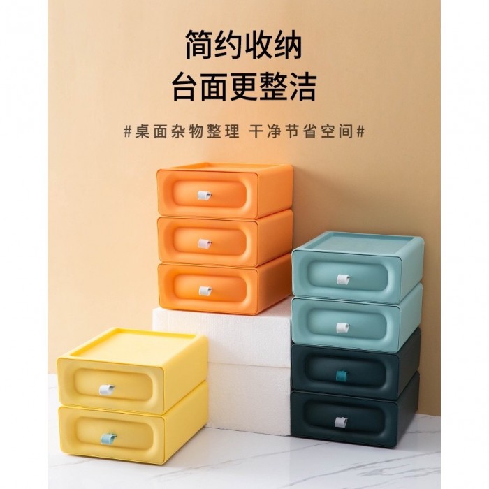 1 Unit Table Top Drawer Storage Box Office Organiser Stackable Colorful 1234