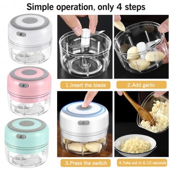 USB Garlic Masher Wireless Crusher Meat Grinder Electric Food Chopper 1276 Pengisar