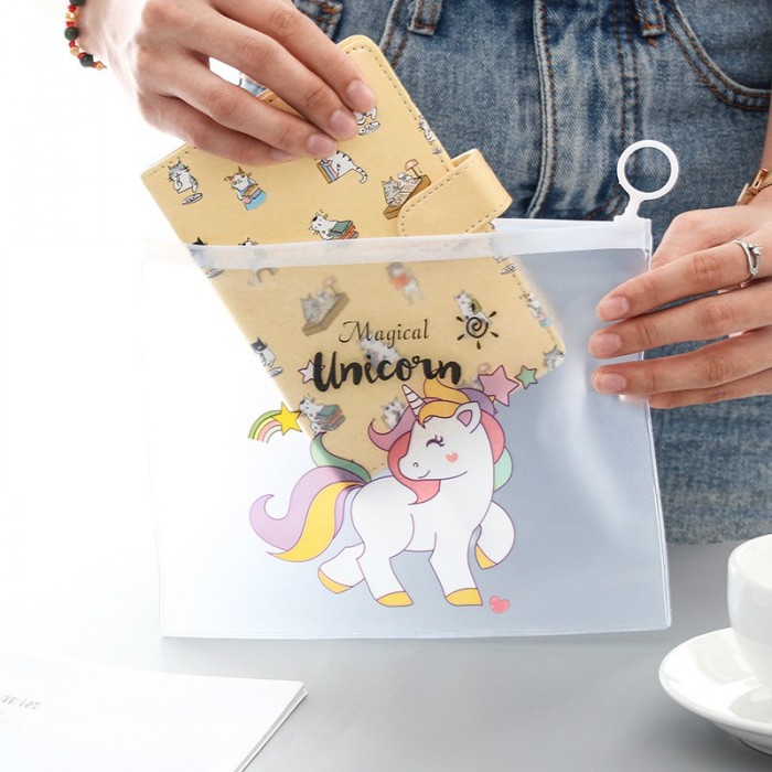 Unicorn Pencil Case Stationery Drawing Pen Travel Makeup Cosmetic Bag Zip Lock Storage Bag 408
