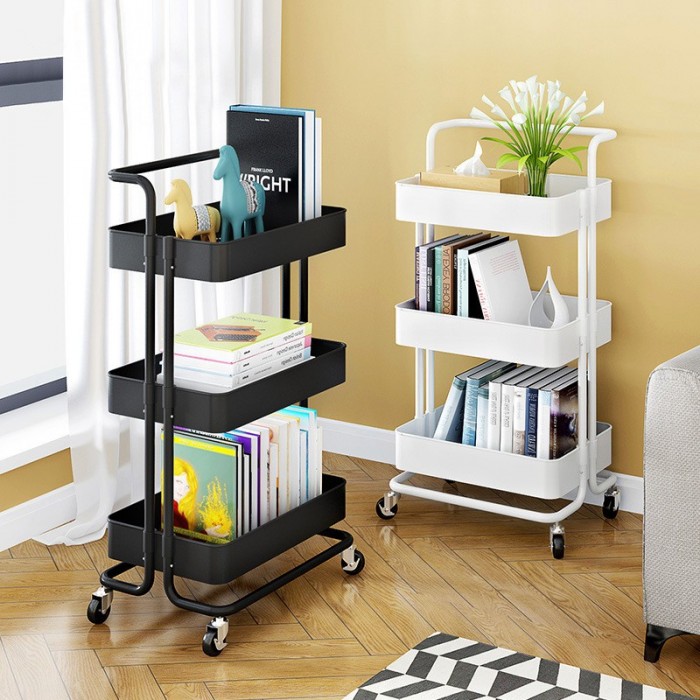 3 Tier Trolley Storage Rack Multi Function Kitchen Office with Wheels 0165