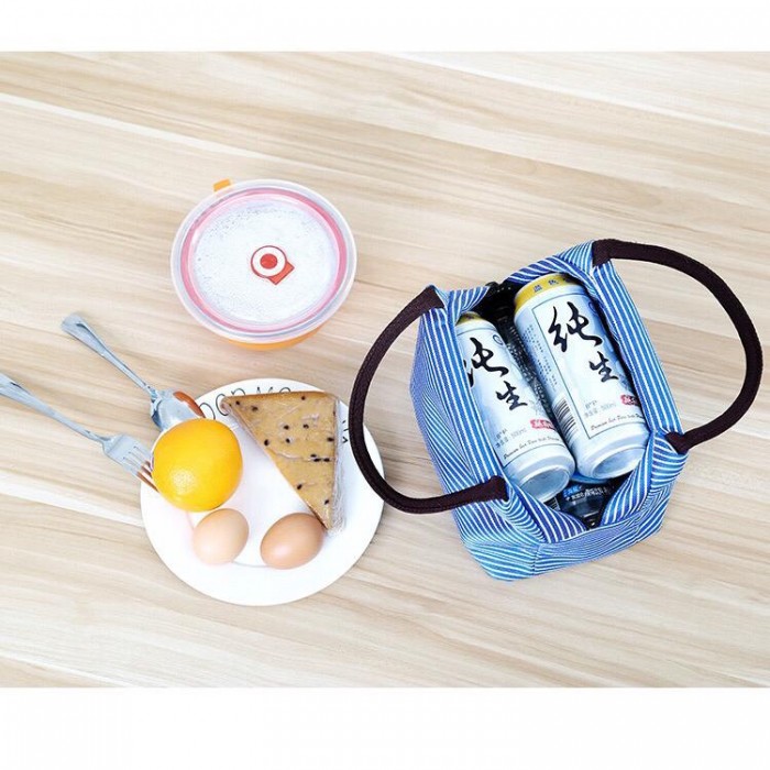 Insulated Waterproof Lunch Bag Stripe 3097 Lunch Box Bag Beg Bekal Makanan Bekal Food Bag Beg