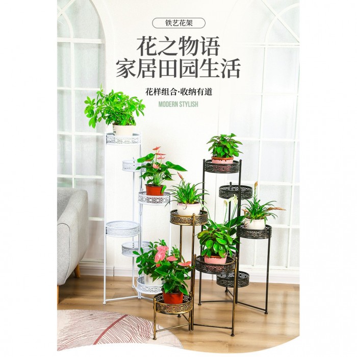 5 Pots Flower Rack Plant Pot Garden Decoration Balcony Rak Bunga 0191 Garden Rack Plant Stand