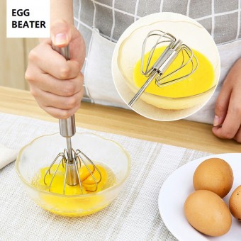 Egg Beater/Pemukul Telur Kitchen Cooking Tool Stainless Steel Better Beater Push Whisk 1250