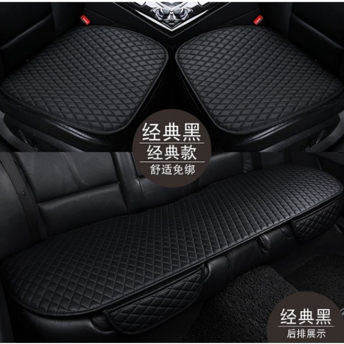 3 Pcs PU Non Slip Car Seat Cushion Cover Protector Full Set 1051 Car Seat Cover Cover Tempat D