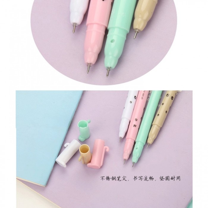 Cute Cat Ball Point Pen School Kid Children Student Pen 4099