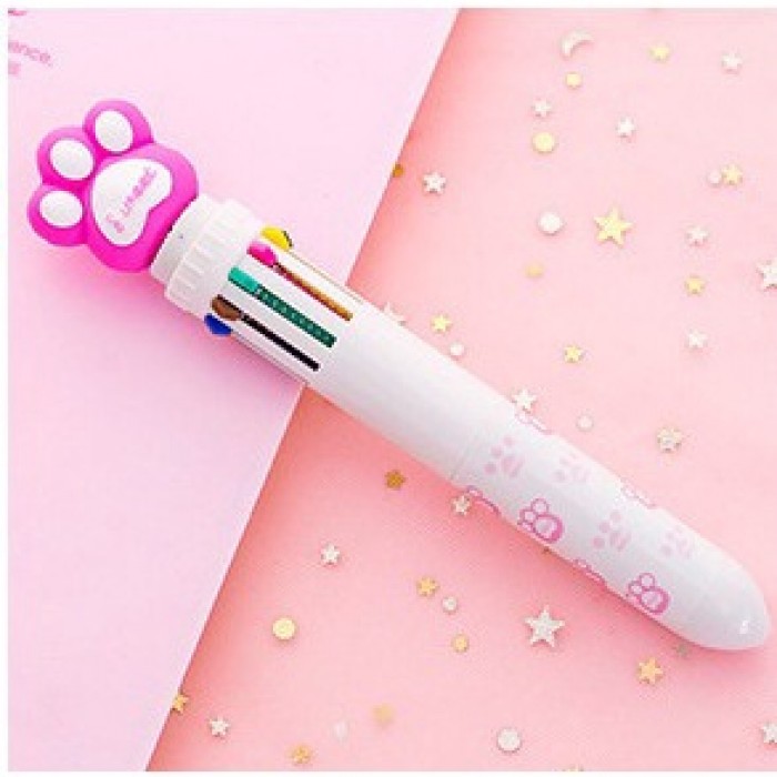 10 Color Cute Carton Kid Children Press Ink Ballpoint Pen Multicolor 4084