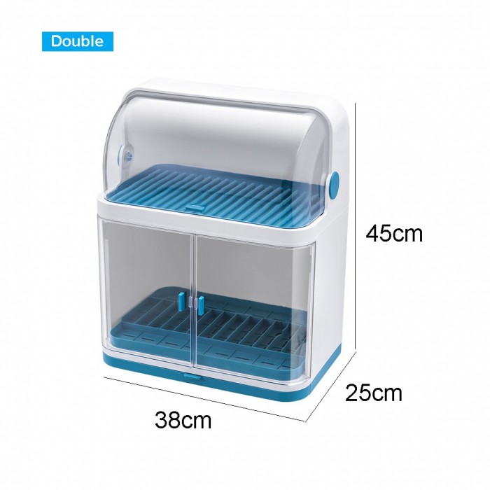 2 Layer Dust Proof Dish Rack Drainer (38x25x45cm) 0129