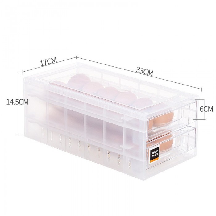 24 Grid Egg Storage Box Double Layer Drawer Type 1158