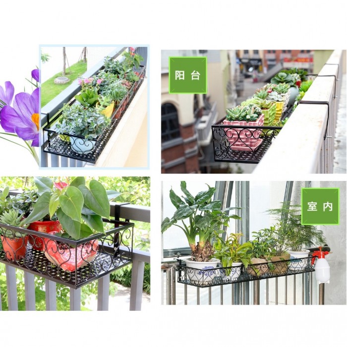 80cm Hanging Balcony Flower Rack Stand Pot Plant Garden 0143